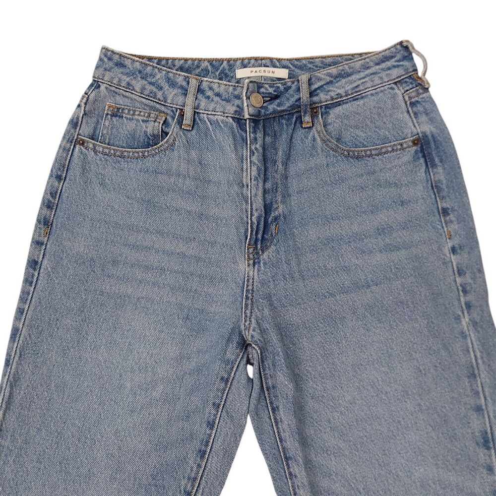 Pacsun Mom Jean Womens 26 Blue Medium Wash Denim Tapered Casual High Rise Cotton - Picture 2 of 10